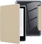 MOROCK Case for All-New 6.8" Kindle Paperwhite and Paperwhite Signature Edition (11th Generation, 2021 Released), Lightweight PU Leather and PC Clear Acrylic Back Cover, Auto Sleep/Wake, Oat Coffee
