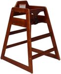 Veemuaro Wooden High Chair, Baby Feeding Seat with Adjustable Safety Straps, Eat & Grow High Chair Dining, Eating, Studying (Walnut)