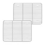 Cooling Rack Set of 2, Herogo Stainless Steel Wire Grill Rack for Baking Roasting Cooling, 29.5 x 23 x 1.5cm, Metal Rectangle Oven Rack for Cake Cookie Bread, Oven Safe & Dishwasher Safe