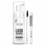STACY LASH Eyelash Extension Shampoo + Brush / 1.69 fl.oz / 50ml / Eyelid Foaming Cleanser/Wash for Extensions & Natural Lashes/Safe Makeup Remover/Supplies for Professional & Home Use
