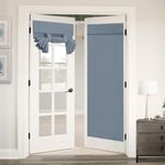 Flamingo P Tricia Window Door Curtains, Classic Stone Blue Blackout Curtain Rod Pocket, Single Panel, 26 x 68 Inches