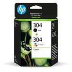 HP 304 Tri-colour and Black Original Ink Cartridge 3JB05AE, 2 Count (Pack of 1)