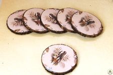 Monstera Hut ® Set of 6 Premium Mango Wood Coasters Tea | Coasters for Coffee, Tea, & Dining Table | Wooden Coaster Set, Tea Coasters, Chai Coasters,Round Coasters