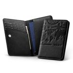 VULKIT Passport Holder Travel Wallet Leather RFID Blocking Travel Wallet Organiser Passport Holder Cover for Passport, Business Cards, Credit Cards, Boarding Passes