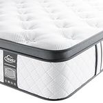 TeQsli 5FT King Mattress 10 Inch Gel Memory Foam Pocket Spring Hybrid Mattress, Medium Firm Orthopedic King Mattress Back Pain Relief - Edge Support & OEKO-TEX Certified Mattress 150x200x25cm