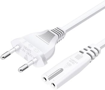 CABLEPELADO Cable Alimentación Tipo C Euro - Cable C7 - Cable Euro 8 - Compatible con Samsung Toshiba LG Philips Sharp Sony, Monitor, DVD Printer Radio BLU-Ray Playstation Xbox - 5 Metros - Blanco