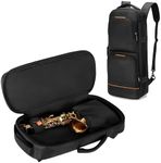 Rexmica Padded Alto Sax Case Bag for Alto Saxophone, Alto Sax Backpack with Hidden Padded Shoulder Straps, Alto Saxophone Bag with Pockets for Mouthpiece, Sheet Music, Alto Saxophone Case Sax Gig Bag