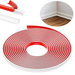 TPE Quadrant Trim, 6M Flexible Moulding Wall Corner Trim Self Adhesive, Skirting Board Trim, Caulk Strip Beading for Laminate Flooring, Wall Ceiling, Cabinet Countertop, Etc (White,12 * 9MM)