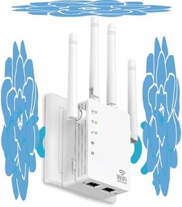 WiFi Extender, WiFi Extender Signal Booster Dual-Band(5.8G&2.4G) Coverage to 12880 sq. ft & 105 Devices, 1-Tap Setup, Supports Ethernet Port, Faster Speed, Compatible with Multiple Devices