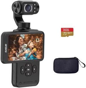 ORDRO M5 Vlogging Camera 3-Axis Gimbal Stabilizer, 5K Handheld Camera 3.5'' Rotatable Touchscreen 120° Wide Angle, IR Night Vision Function, Fast Focusing,Face Tracking for YouTube Vlogs, 64G Card