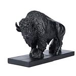 Set of 2 Polyresin Buffalo Bookend,Art bookend, Homedecor for Kids, Office Decor (Black)