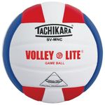 Tachikara SV-MNC Volley-Lite Volleyball with Sensi-Tech Cover, Regulation Size but Lighter, Scarlet/White/Black