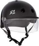 S1 Lifer Visor Helmet Gen 2 for Skateboarding, BMX, and Roller Skating - EPS Fusion Foam, CPSC & ASTM Certified - Black Gloss w/Clear Visor Large (22")