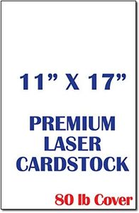 Hojas de cartulina de 11 x 17 pulgadas para impresoras láser o de inyección de tinta, cubierta de 80 libras, acabado mate, color blanco, tamaño tabloide, perfecto para volantes, menús, carteles,