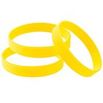 THXIY 100PCS Blank Silicone Wristbands Elastic Universal Bracelets Rubber Wholesale Bracelet bands bulk for Adults Men Women Yellow