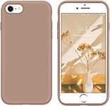 GUAGUA Compatible with iPhone SE 2022/2020 Case, iPhone 8 Case iPhone 7 Case 4.7 Inch Liquid Silicone Soft Gel Slim Microfiber Lining Cushion Texture Protective Case for iPhone SE 3rd/2nd, Khaki