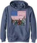 Warner Bros. Kids' Dc Fandom Flag Youth Pullover Hoodie, Navy Blue Heather, Large