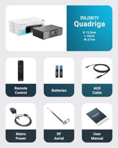 MAJORITY Quadriga Internet Radio – Black WiFi Stereo Speaker