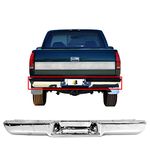 MBI AUTO - Chrome, Steel Rear Bumper Face Bar Shell Compatible with 1988-2000 Chevy Silverado & GMC Sierra C1500 C2500 K1500 K2500 Pickup 88-00, GM1102539