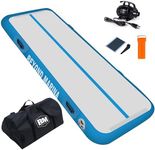 BEYOND MARINA Air Gymnastics Tumble Track 4 inches Thickness Inflatable Tumbling 10ft/13ft/16ft Air Mats for Home Use Training/Cheerleading/Yoga/Water with Electric Pump, 10ftx3.3ft Blue