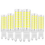 YUIIP G9 LED Light Bulb 7W Dimmable 50W 60W Halogen Bulbs Equivalent, Daylight White 6000K AC120V 550LM Lamp G9 Bi Pin Base, Non-Flicker, 360°Beam Angle, 6 Pack