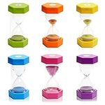 6 Pcs Colorful Hourglass Sandglass Timer Sand Timer Sand Clock Timer 1/3/5/10/20/30 Minutes Visual Hourglass Set for Games Classroom Kids Office Kitchen Decor