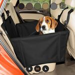 Wuglo Extra Stable Dog Car Seat - Reinforced Car Dog Seat for Medium-Sized Dogs with 4 Fastening Straps - Robust and Waterproof Pet Car Seat for The Back Seat of The Car (M Size, Black)