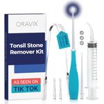 ORAVIX Tonsil Stone Remover Kit with 3 Spouts, Syringe and Tongue Scraper