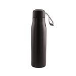 SuperGeneriX Stainless Steel Water Bottle with Carry Rope | Hot & Cold Water Bottle| for Office, Home, Gym, School | Leak Proof Double Walled Vacuum Insulated Bottle | 500ml (Black)