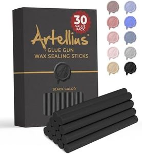 Artellius Premium Sealing Wax Sticks (Bulk 30 Pack) Wax Seal Glue Gun Sticks, Envelope Seal Wax for Stamp Seals - Perfect Wax Seal Sticks for Crafting, Invitations & Letters - Black