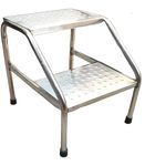 Jetflon Bed Side Single Foot Step Stool with Anti Slippery Rubber Coating Top Medical Furniture for Hospital/Clinic/Nursing Home and Domestic Use (Double Stainless Steel Foot Step, Standard)