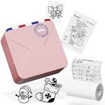 Mini Sticker Printer Print Pod, Bluetooth Pocket Printer with 1Paper Roll, Inkless Thermal Sticker Maker M02S Compatible with iOS&Android, Small Printer for Note, Journal, DIY Scrapbook