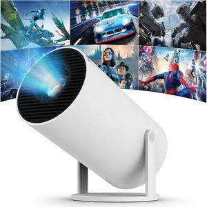 Mini proyector 4K con WiFi 5G, BT5.0 y Soporte Android 11, proyector portátil de vídeo, corrección Trapezoidal automática, 180 Grados, 130 Pulgadas, para teléfono móvil/PC/HDMI USB