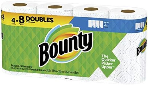 Bounty Select-A-Size Paper Towels, White, 4 Double Rolls = 8 Regular Rolls, 4Count (Pack Of 4)