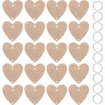 BESPORTBLE 50pcs Heart Wooden Slices With 50 Rings Set For Making Birthday Reminder Wall Hanging Calendar Board Plaque Wood Grain