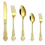 Gold Silverware Set for 2, MIKIWAY 