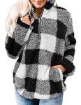 Women's Fluffy Fleece Sweatshirt Pullover Outwear Soft Sherpa Sweatshirt with Pockets