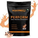 NAKPRO Perform Whey Protein Concentrate | 24g Protein, 5.3g BCAA per Serving | Muscle Recovery Workout Drink, Lean Muscle Growth (1 Kg, Coffee)