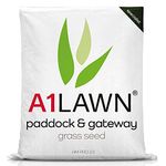 A1 Lawn - Paddock & Gateway Grass Seed, 25kg (5000m2) – UK Fast Growing, Hard Wearing & Animal Friendly – Ideal for Horse Grazing, Repair, New Grass, Over Seeding & Thickening. DEFRA Approved (AMPRO23)