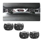 XINLIYA 4 Pack Car Headrest Collars, Bling Car Head Rest Collars Rings Decor, Rhinestone Car Head Rest Collars, Interior Car Seat Accessory, Crystal Decoration Charms for Car SUV Truck (Black)