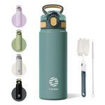 Fjbottle Insulated Water Bottle with Straw - 24 oz Vacuum Stainless Steel Water Bottle, Leak Proof Locking Lid Travel Mug, Reusable BPA-Free Tumbler Bottle, Suitable for Sport, Gym