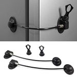 Z&C 2 Pack Refrigerator Lock with Magnetic, Child Safety Locks, Fridge Freezer Door Lock, for Cabinet Drawer, Convenient - Black