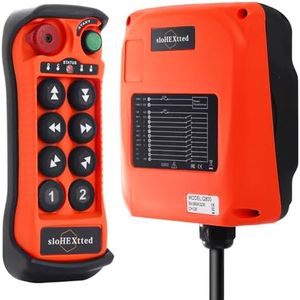 8 Channel Button Hoist Crane Industrial Wireless Radio Remote Control Transmitter and Receiver for 12V 24V Overhead Bridge Tower Crane Electric Chain Hoist Controller Q800
