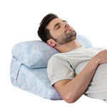 The White Willow Wedge Cushion-Wedge Pillow for Bed & Back Support-Wedge Pillow for Neck & Back Pain-Wedge Pillow With Headrest for Leg Elevation, Acid Reflux-Standard Size-(18"L x 18"W x 7"H)-Blue