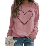 DUDIHOHX Grandma Sweatshirt Women Floral Heart Graphic Sweatshirt Grandma Gift Pullover Tops Casual Long Sleeve Shirts