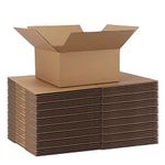 CRUGLA 40Packs 8x8x4 Shipping Box Kraft Cardboard Corrugated Boxes Mailers Bulk for Packaging