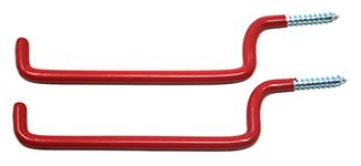 fiXte Ladder Hooks Tool Storage Utility Garage Bike Wall Mount Red 200mm Pack of 2