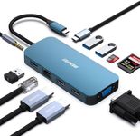 BENFEI 11-in-1 USB C Hub Triple Display Docking Station Dual HDMI, VGA, 3*USB 3.0, 1Gbps Ethernet, 100W Power Delivery, SD/TF Card Reader, 3.5mm AUX Audio Compatible with MacBook XPS Surface