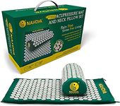 Nayoya Back and Neck Pain Relief - Acupressure Mat and Pillow Set - Relieves Stress, Back, Neck, and Sciatic Pain - Comes with a Vinyl Carry Bag for Storage and Travel - As Seen in USA Today