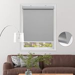 Window Blinds and Shades Blackout Roller Shades Cordless and Room Darkening Blinds Gray 48" W x 72" H for Windows, Bedroom, Home